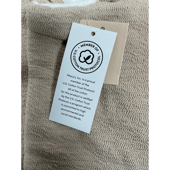 Tan Textured Sweater Knit Hooded Wrap Jacket Sherpa Lined SnapClosure 12 Mos NWT - Picture 3 of 5